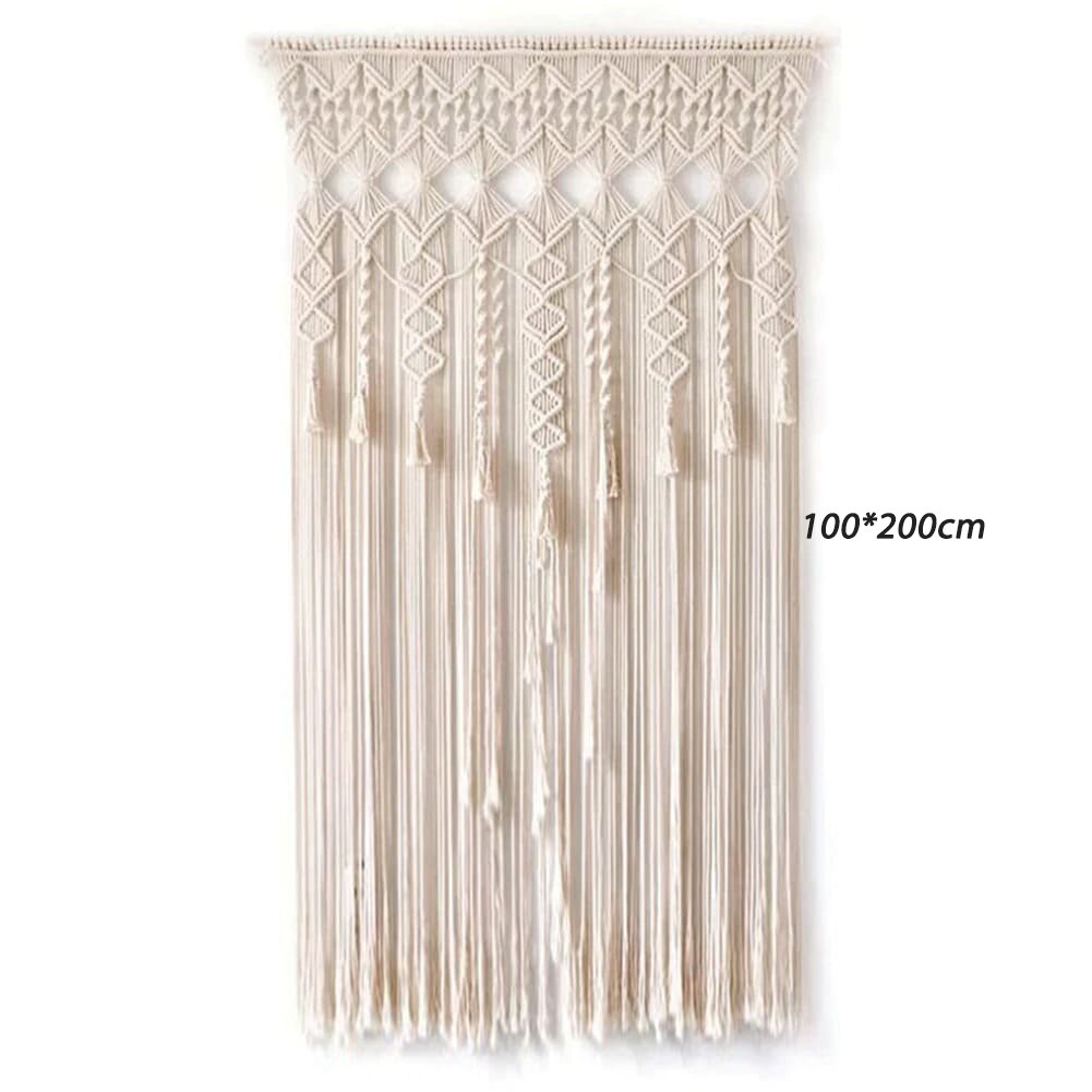 Hand-woven Macrame Cotton Door Curtain Tapestry Wall Hanging Art Tapestry Boho Decoration Bohemia Wedding Backdrop Tapestry