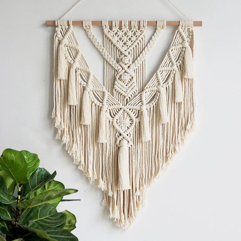 Macrame Wall Hanging Handwoven Bohemian Cotton Rope Boho Tapestry Home Decor Boho Bohemian Woven Tapestry Wall Art Macrame Decor