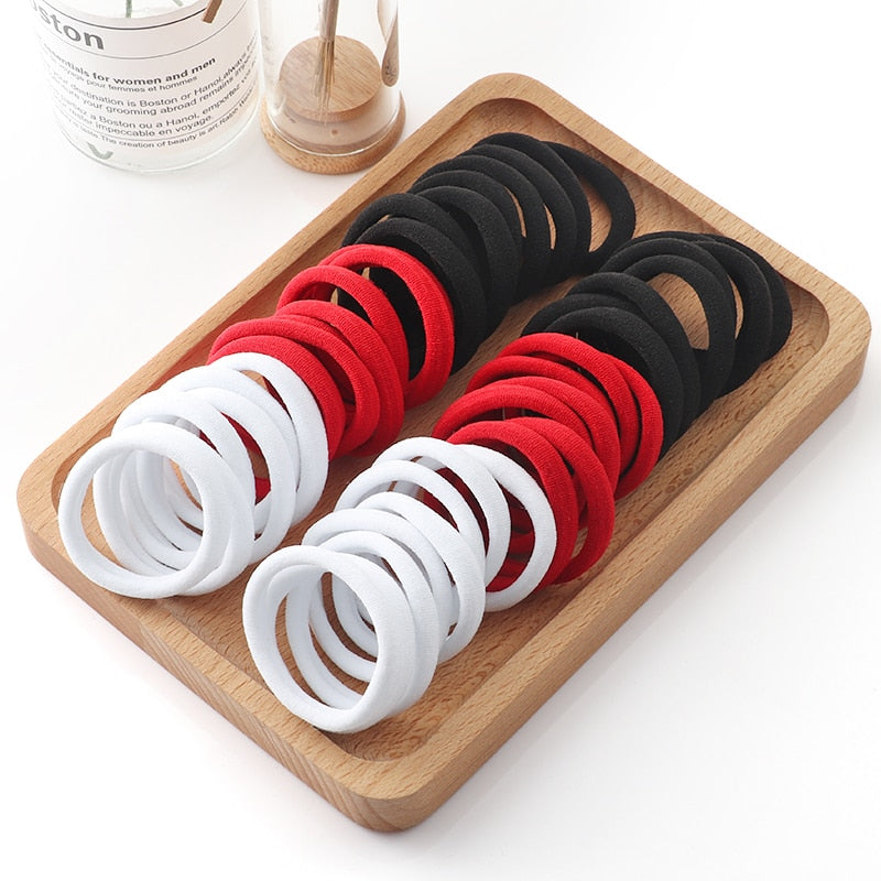 50pcs Girls Solid Color Big Rubber Band Ponytail Holder Gum Headwear Elastic Hair Bands Korean Girl Hair Accessories Ornaments