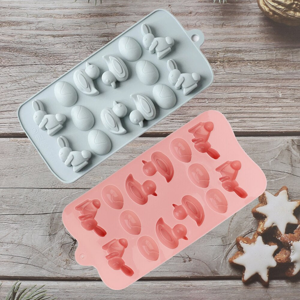 Silicone Chocolate Mold Non-stick cartoon 3D shape Ice Molds Cake Mould Bakeware Baking Tools Kitchen Gadgets candy molds PINK