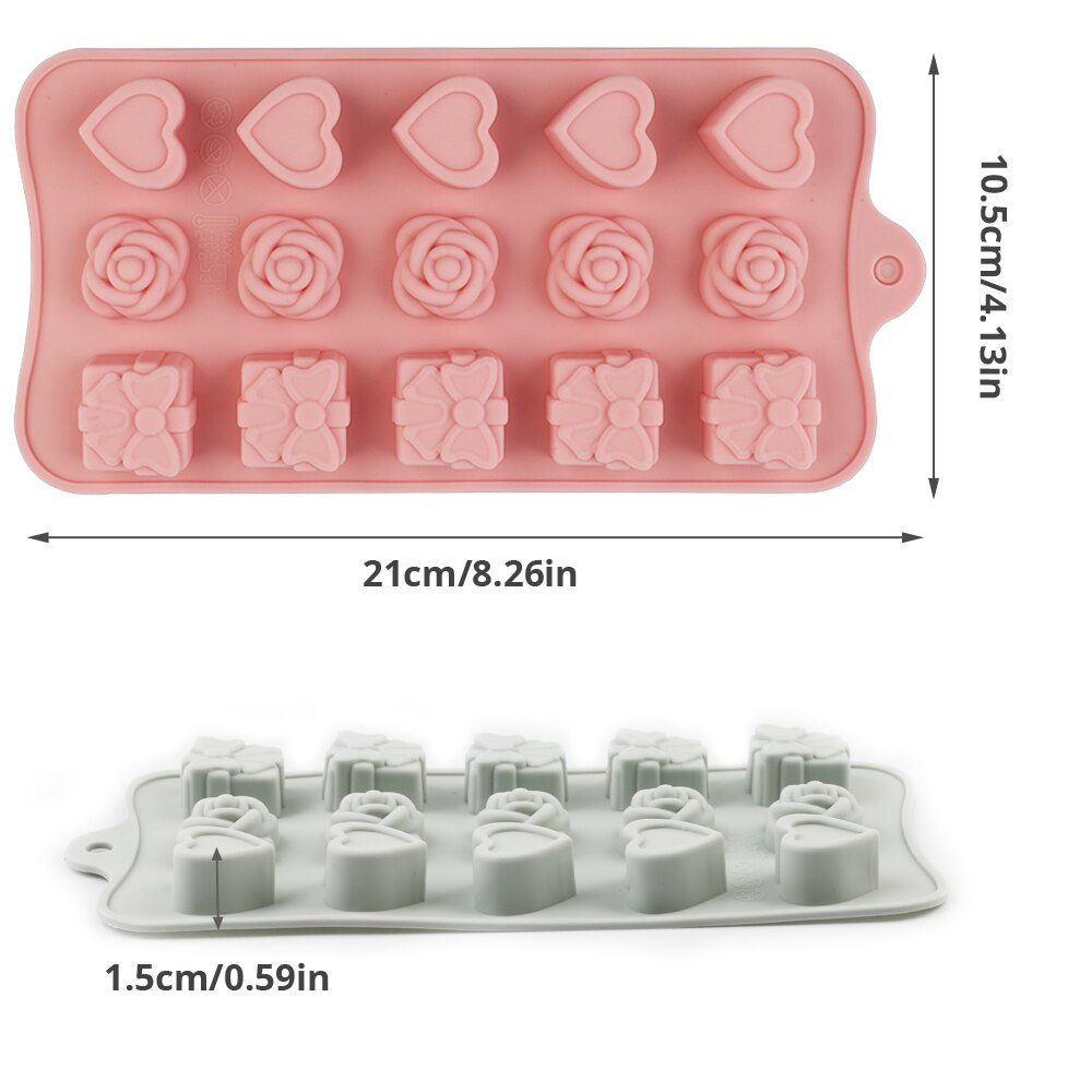 Silicone Chocolate Mold Non-stick cartoon 3D shape Ice Molds Cake Mould Bakeware Baking Tools Kitchen Gadgets candy molds PINK