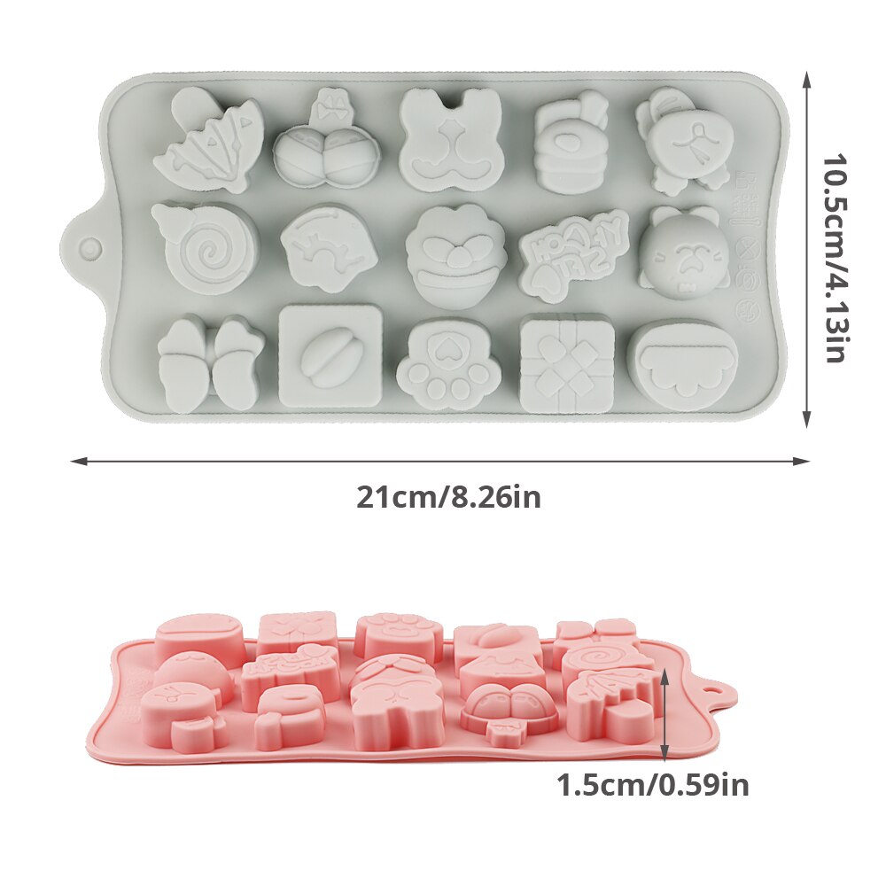 Silicone Chocolate Mold Non-stick cartoon 3D shape Ice Molds Cake Mould Bakeware Baking Tools Kitchen Gadgets candy molds PINK