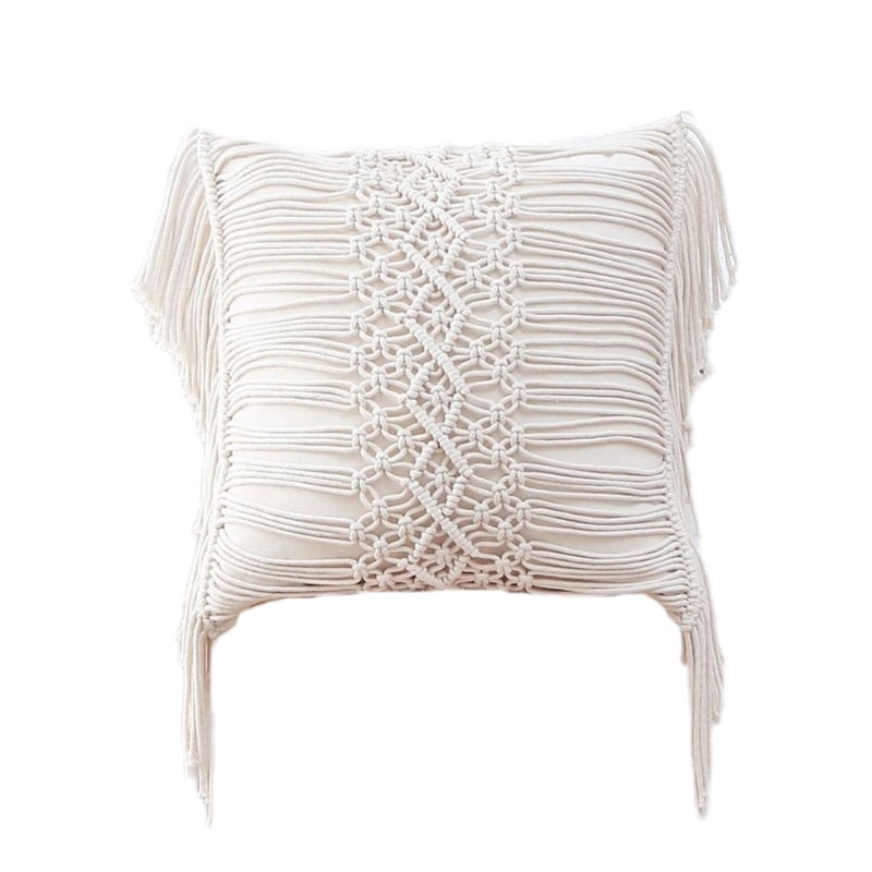 Throw Pillow Covers Woven Boho Macrame Cushion Case for Bed Sofa Couch Bench Car Home Decor Comfy Square Pillow Cases with