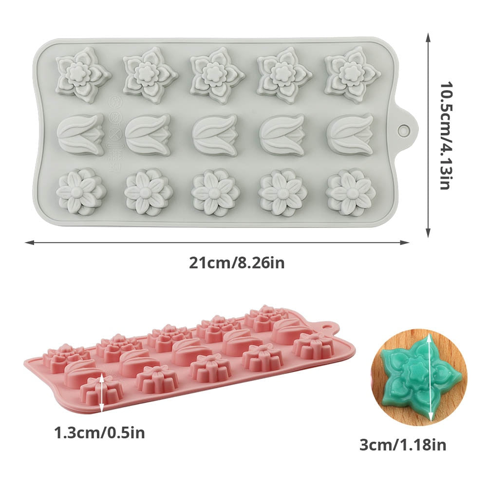 Silicone Chocolate Mold Non-stick cartoon 3D shape Ice Molds Cake Mould Bakeware Baking Tools Kitchen Gadgets candy molds PINK