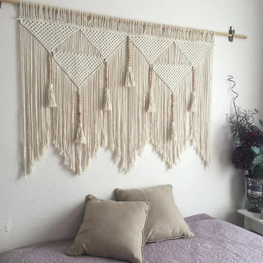 Macrame Wall Hanging Handwoven Bohemian Cotton Rope Boho Tapestry Home Decor Boho Bohemian Woven Tapestry Wall Art Macrame Decor