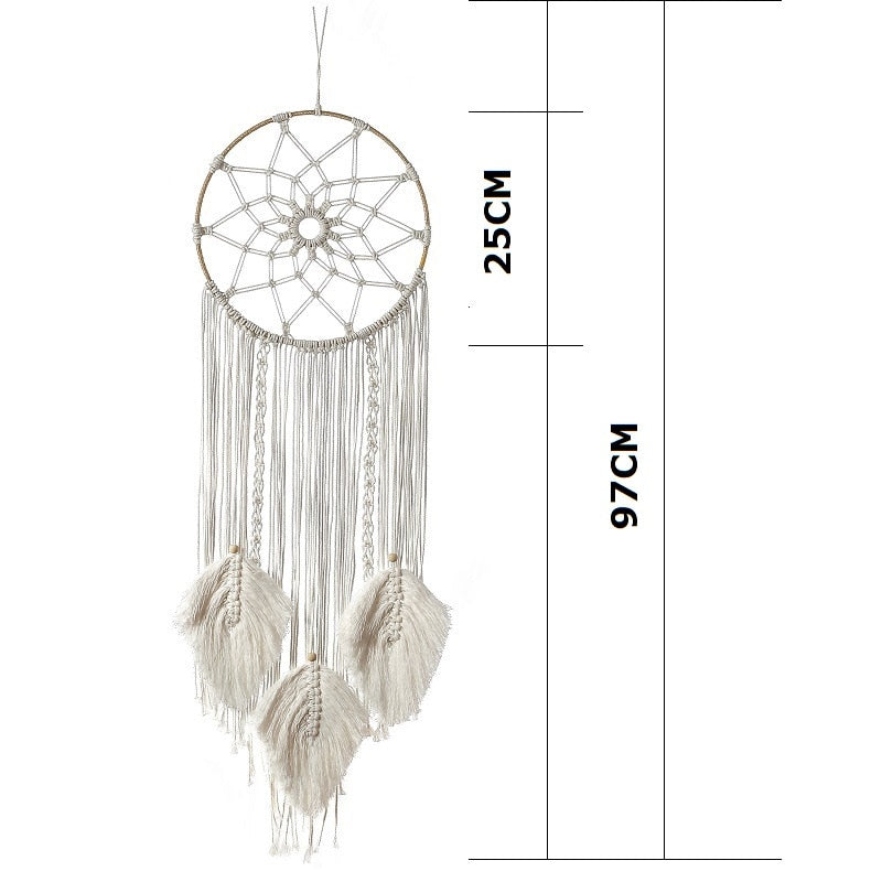 Large Nordic Dreamcatcher Macrame Wall Hanging Tapestry Mandala Farmhouse Wall Decorations Chic INS Boho Wind Chimes Room Decor