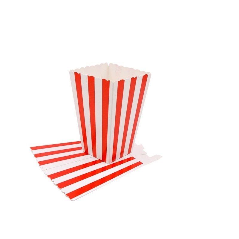 New! 12PCS/Lot Popcorn Box/Cup Pink Theme Party Decoration For kids Happy Birthday Christmas Wedding Party Baby Shower Supplies