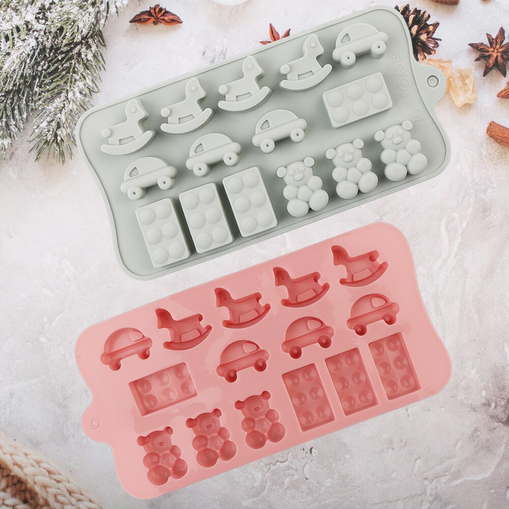 Silicone Chocolate Mold Non-stick cartoon 3D shape Ice Molds Cake Mould Bakeware Baking Tools Kitchen Gadgets candy molds PINK