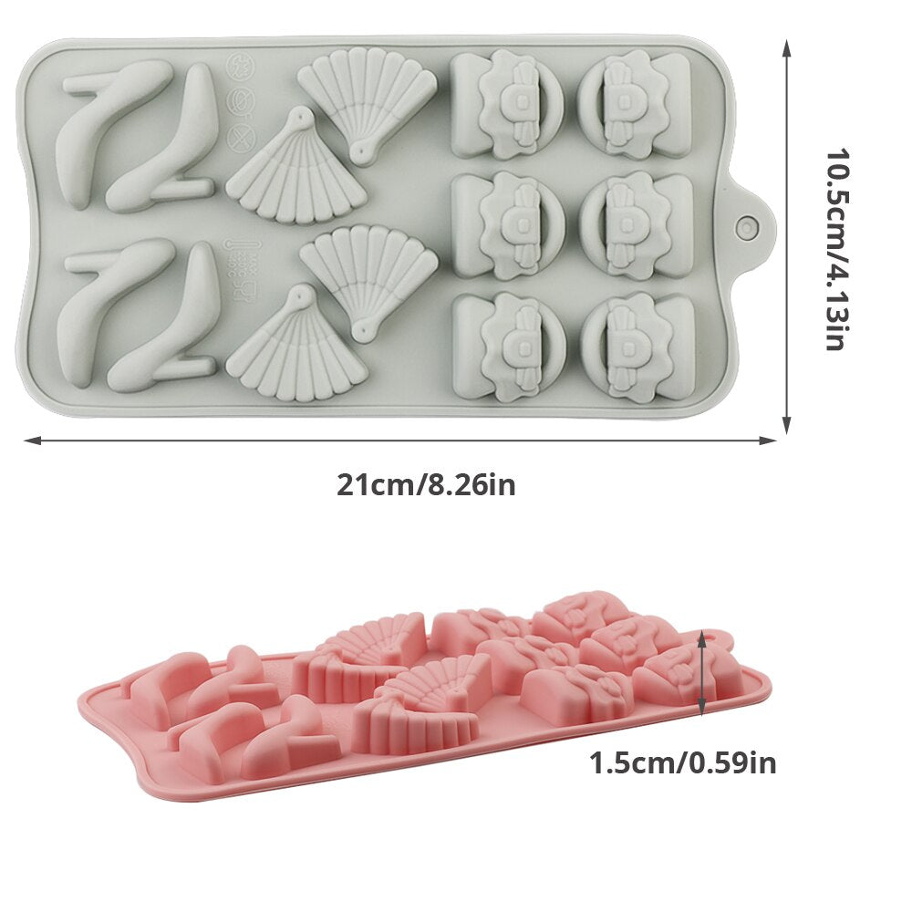 Silicone Chocolate Mold Non-stick cartoon 3D shape Ice Molds Cake Mould Bakeware Baking Tools Kitchen Gadgets candy molds PINK