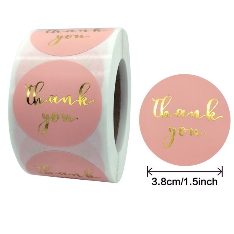 White Handmade With Love Stickers 38MM Pink Baking label wedding thank you sticker party decoration envelope seal stationery