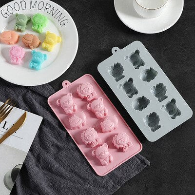 Silicone Chocolate Mold Non-stick cartoon 3D shape Ice Molds Cake Mould Bakeware Baking Tools Kitchen Gadgets candy molds PINK