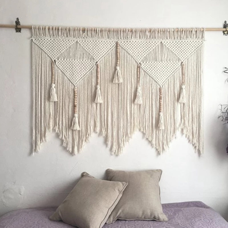 Macrame Wall Hanging Handwoven Bohemian Cotton Rope Boho Tapestry Home Decor Boho Bohemian Woven Tapestry Wall Art Macrame Decor