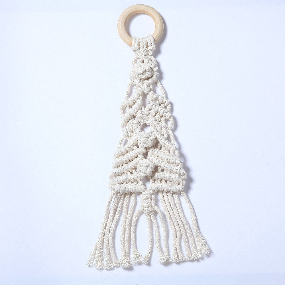 Christmas Tree Hanging Decor Bohemian Macrame Knitted Tapestry Handmade Home Decoration Accessories