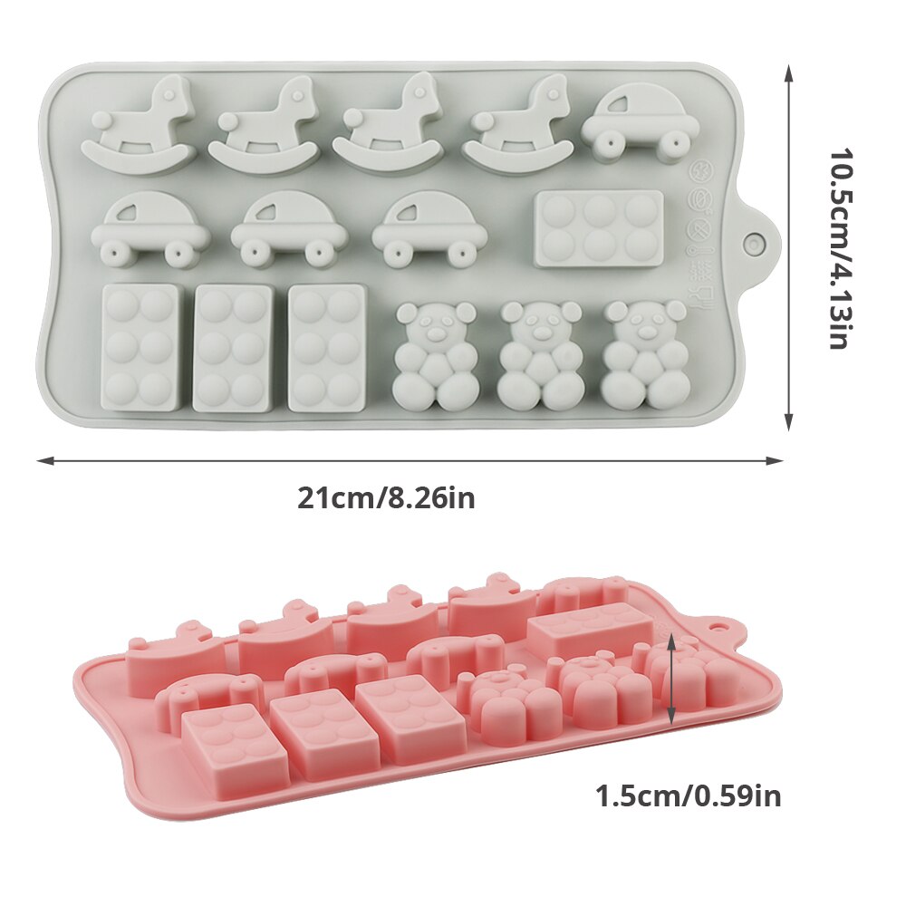 Silicone Chocolate Mold Non-stick cartoon 3D shape Ice Molds Cake Mould Bakeware Baking Tools Kitchen Gadgets candy molds PINK