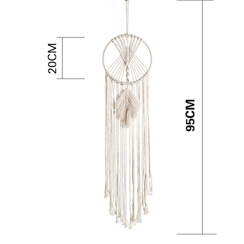 Large Nordic Dreamcatcher Macrame Wall Hanging Tapestry Mandala Farmhouse Wall Decorations Chic INS Boho Wind Chimes Room Decor