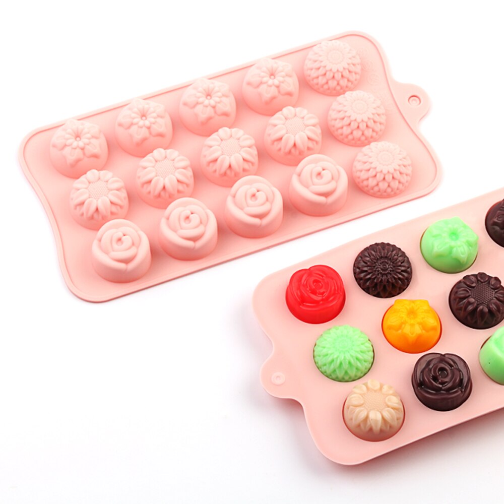 Silicone Chocolate Mold Non-stick cartoon 3D shape Ice Molds Cake Mould Bakeware Baking Tools Kitchen Gadgets candy molds PINK