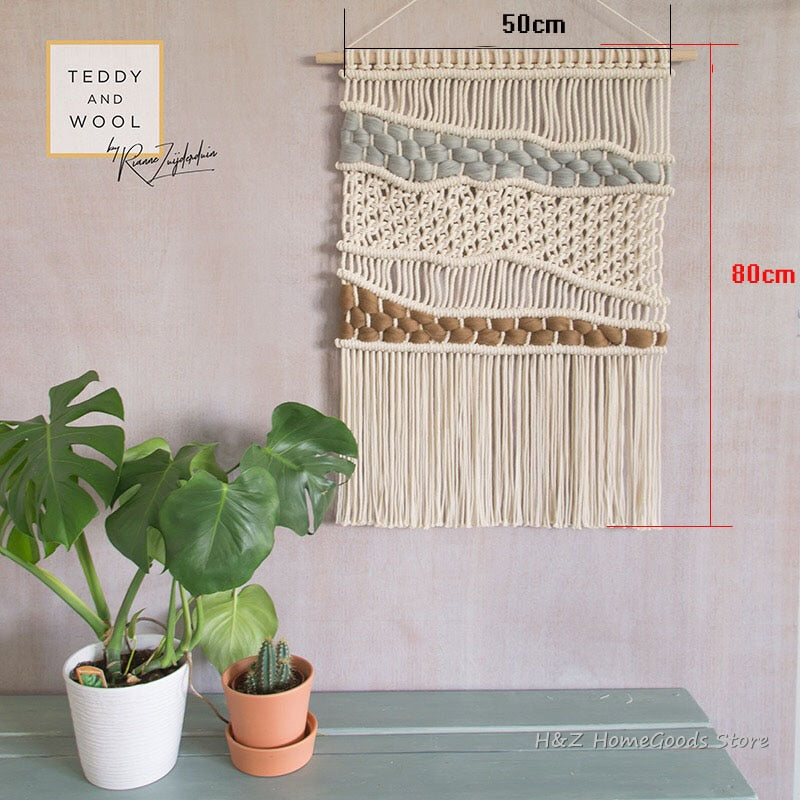 Hand-woven Colour Tapestry Macrame Wall Hanging Art Woven Bohemian Crafts Decoration Gorgeous Tapestry For Home Bedroom 50*80cm