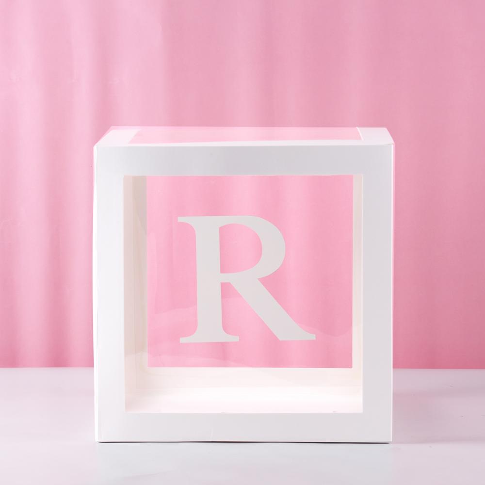 Transparent Letter Baby Shower Box Birthday Wedding Custom Name Balloon Box 1st Birthday Party Decorations Kids Babyshower Girl