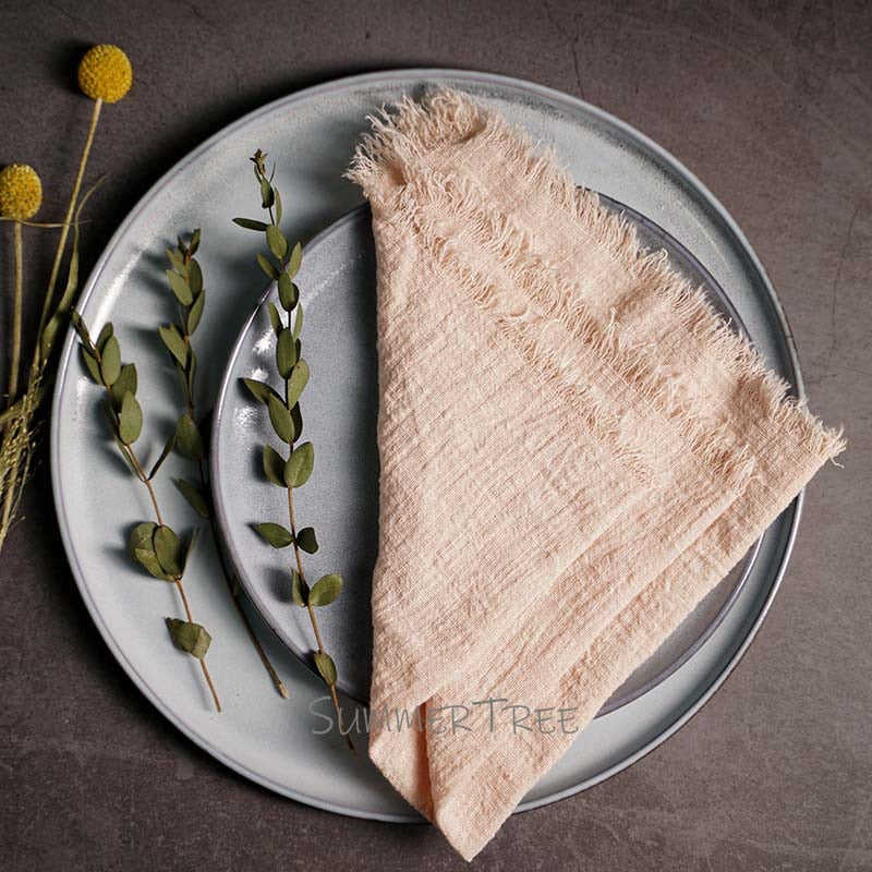 10pcs Napkins Rustic Cotton Gauze 41cm Napkin Muslin Tea Towel Dinner Retro Cheesecloth Wedding Party Supplies Linen Table Decor