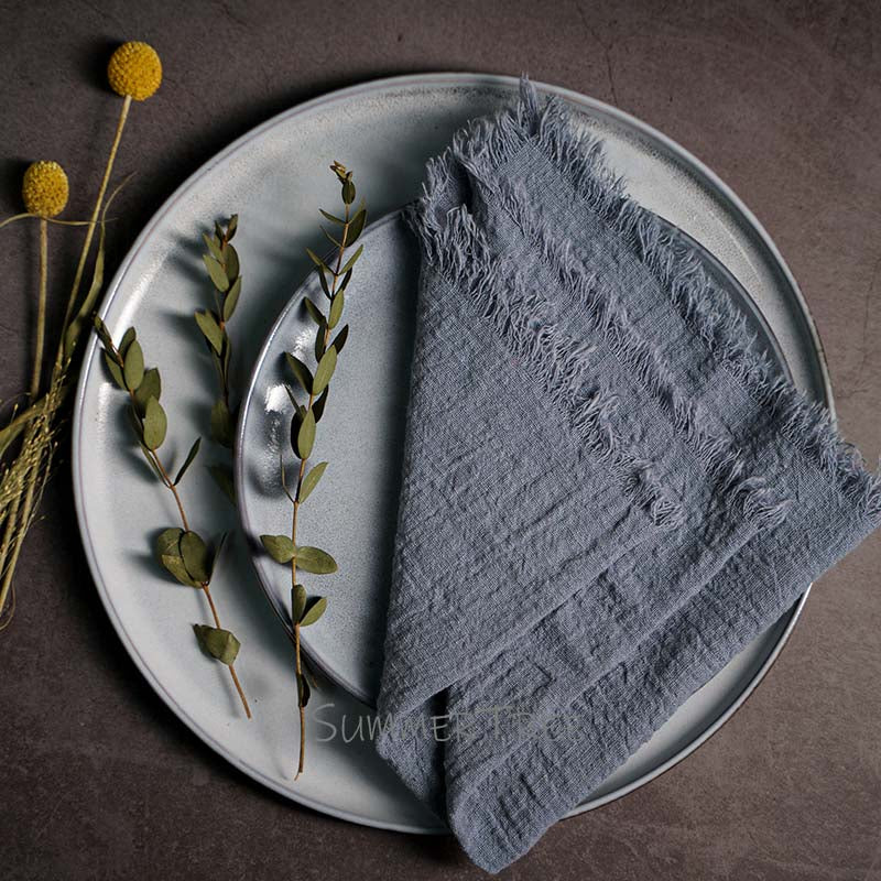 10pcs Napkins Rustic Cotton Gauze 41cm Napkin Muslin Tea Towel Dinner Retro Cheesecloth Wedding Party Supplies Linen Table Decor