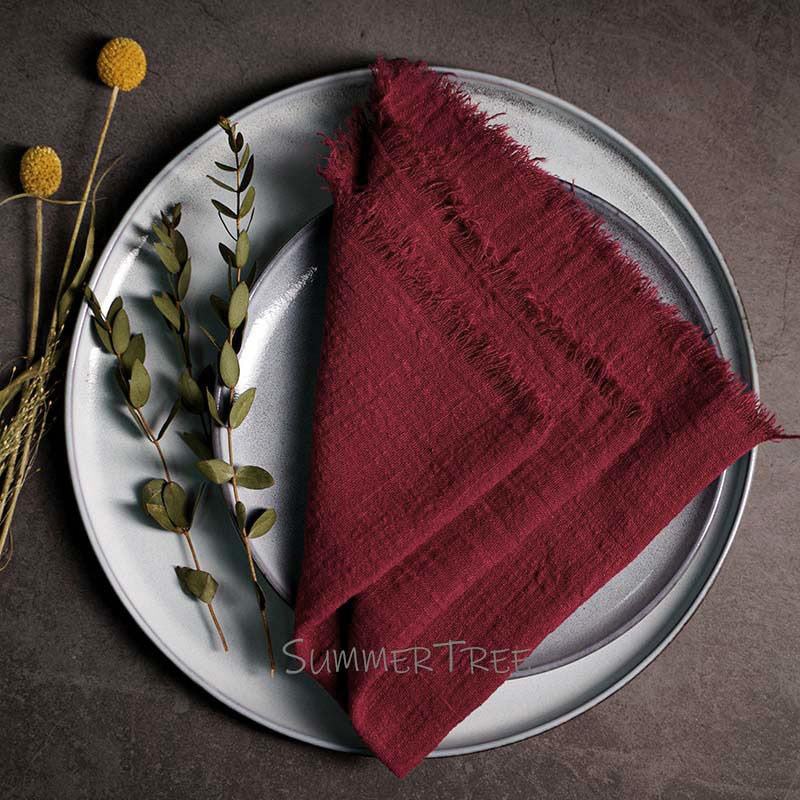 10pcs Napkins Rustic Cotton Gauze 41cm Napkin Muslin Tea Towel Dinner Retro Cheesecloth Wedding Party Supplies Linen Table Decor