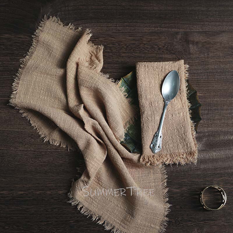 10pcs Napkins Rustic Cotton Gauze 41cm Napkin Muslin Tea Towel Dinner Retro Cheesecloth Wedding Party Supplies Linen Table Decor