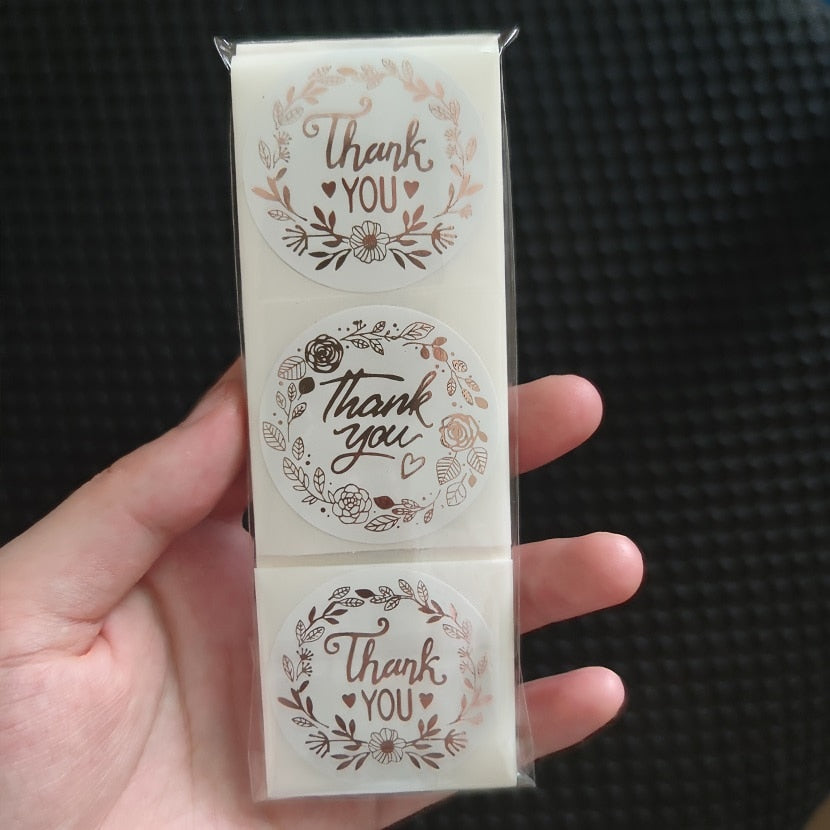 White Handmade With Love Stickers 38MM Pink Baking label wedding thank you sticker party decoration envelope seal stationery