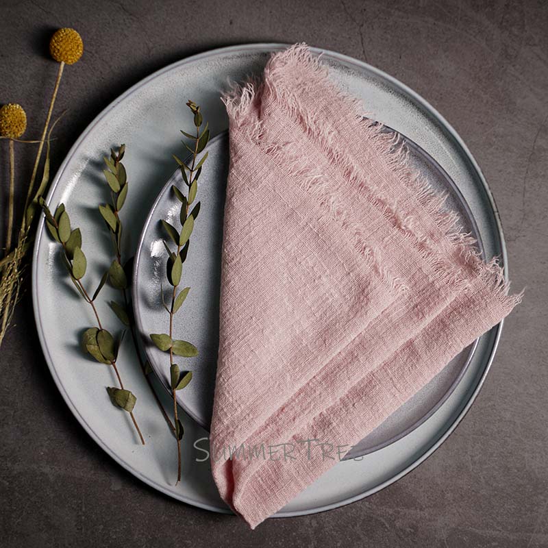 10pcs Napkins Rustic Cotton Gauze 41cm Napkin Muslin Tea Towel Dinner Retro Cheesecloth Wedding Party Supplies Linen Table Decor