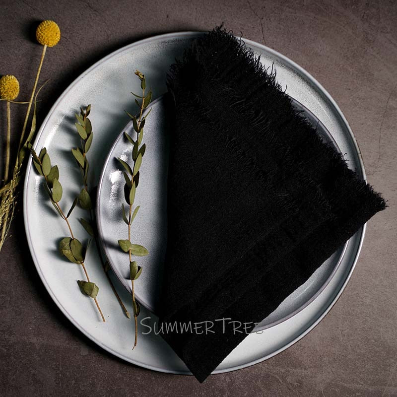 10pcs Napkins Rustic Cotton Gauze 41cm Napkin Muslin Tea Towel Dinner Retro Cheesecloth Wedding Party Supplies Linen Table Decor