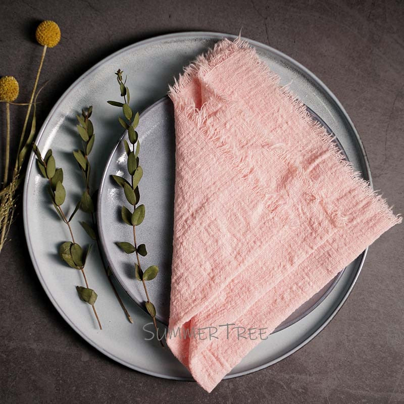 10pcs Napkins Rustic Cotton Gauze 41cm Napkin Muslin Tea Towel Dinner Retro Cheesecloth Wedding Party Supplies Linen Table Decor