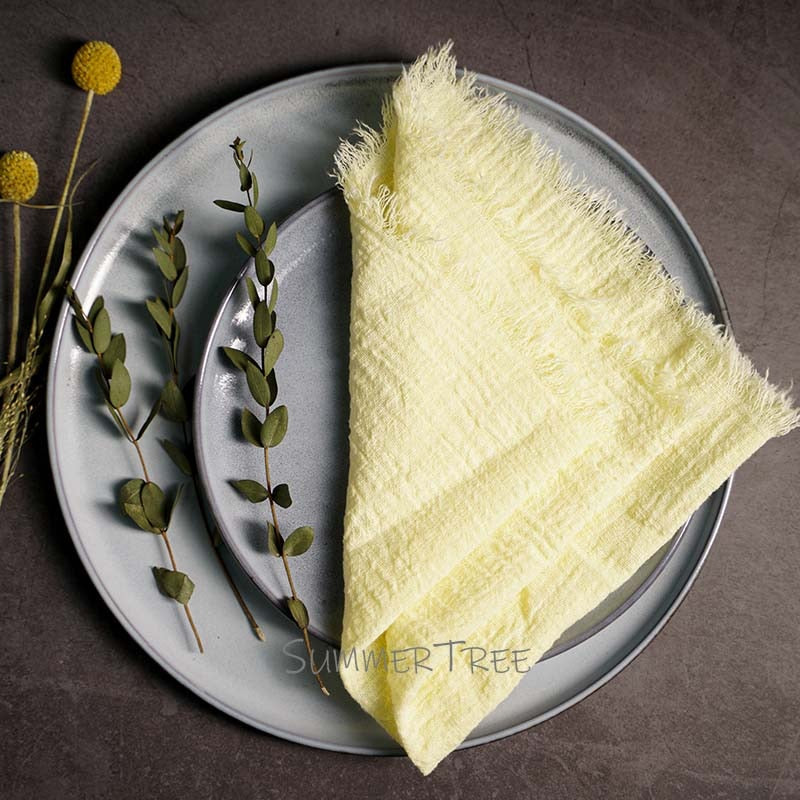 10pcs Napkins Rustic Cotton Gauze 41cm Napkin Muslin Tea Towel Dinner Retro Cheesecloth Wedding Party Supplies Linen Table Decor