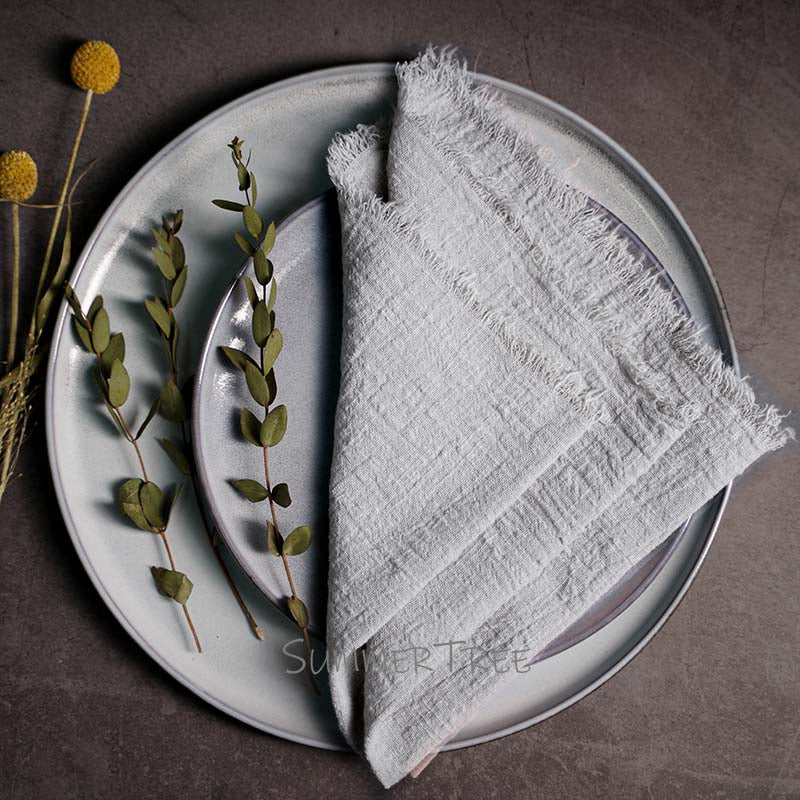 10pcs Napkins Rustic Cotton Gauze 41cm Napkin Muslin Tea Towel Dinner Retro Cheesecloth Wedding Party Supplies Linen Table Decor