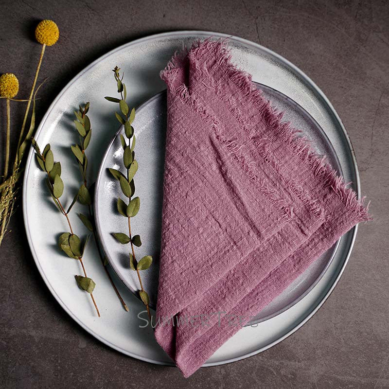 10pcs Napkins Rustic Cotton Gauze 41cm Napkin Muslin Tea Towel Dinner Retro Cheesecloth Wedding Party Supplies Linen Table Decor